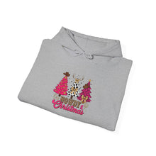Load image into Gallery viewer, Festive Christmas Hoodie with Trees and Reindeer, Cozy Holiday Sweatshirt, Winter Gift, Christmas Apparel, Unisex Sweatshirt
