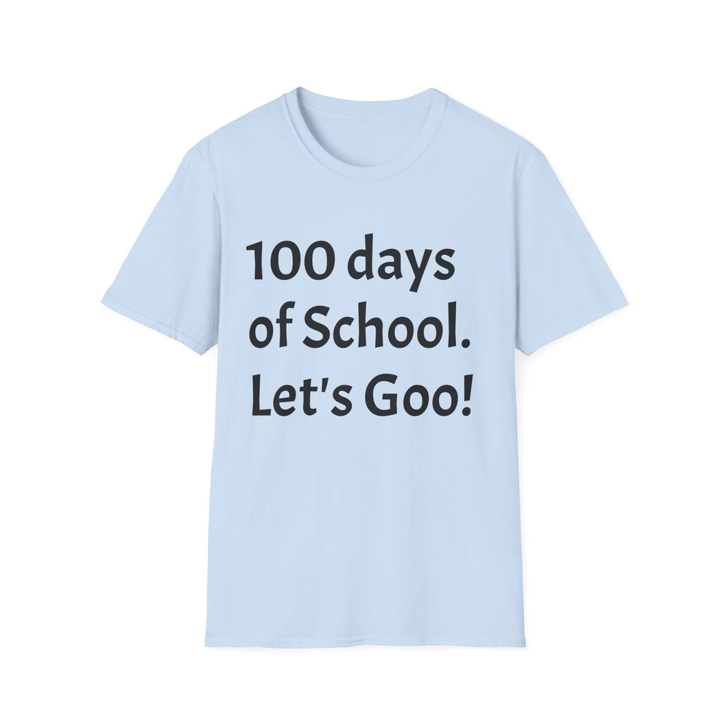100 Days of School Unisex Softstyle T-Shirt, Fun Teacher Shirt, Back to School, Student Gift, Classroom Celebration