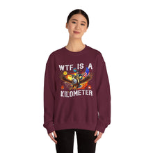 Load image into Gallery viewer, WTF Is A Kilometer Sweatshirt, Funny Gift for Friends, Unisex Crewneck, Casual Wear, Travel Humor, Perfect for Holidays
