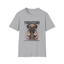 Load image into Gallery viewer, Pug Coffee Lover T-Shirt, Cute Pet Tee, Gifts for Dog Lovers, Unisex Casual Wear, Pugcino Graphic Tee, Pet Parent Apparel
