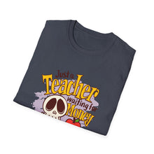 Load image into Gallery viewer, Skeleton Teacher Humor T-Shirt, Cute Teacher Gift, Back to School Shirt, Halloween Apparel, Teacher Life Tee
