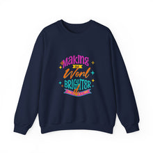 Load image into Gallery viewer, Brightening the World Crewneck Sweatshirt, Cozy Unisex Pullover, Perfect Gift for Friends, Inspirational Apparel for Every Occasion, [...]
