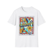 Load image into Gallery viewer, Groovy Unisex Softstyle T-Shirt, Retro Graphic Tee, Peace Sign Shirt, Flower Power Top, Vintage Style Apparel, Bohemian Summer Tee
