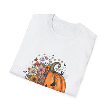 Load image into Gallery viewer, Cozy Spooky Vibes Unisex T-Shirt, Halloween Tee, Fall Apparel, Pumpkin Shirt, Casual Halloween Wear, Gift for Friends

