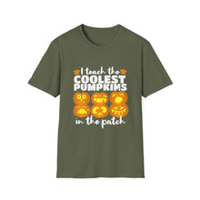 Load image into Gallery viewer, Halloween Pumpkin Graphic Tee, Unisex Softstyle T-Shirt, Fall Fashion, Halloween Party Shirt, Pumpkin Carving, Spooky Season Clothing
