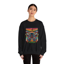 Load image into Gallery viewer, Groovy Butterfly Sweatshirt | Unisex Heavy Blend Crewneck, Retro Fashion, Gift for Nature Lovers, Cozy Layer, Spring Style
