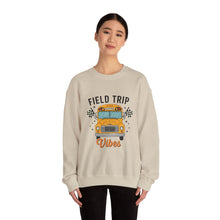 Load image into Gallery viewer, Field Trip Vibes Sweatshirt | Unisex Crewneck for Adventure Lovers, Casual Wear, School Events, Gifts for Students
