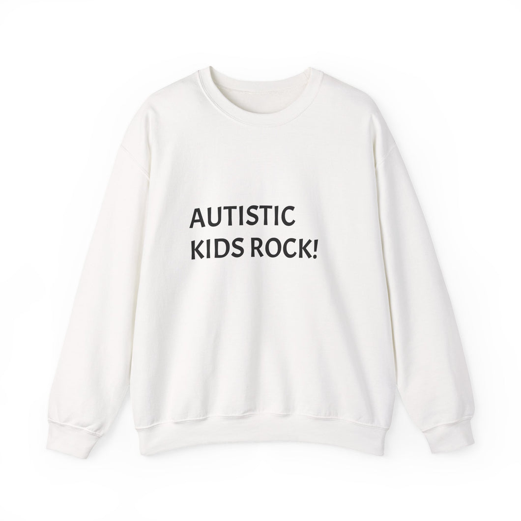 Autistic Kids Rock! Unisex Crewneck Sweatshirt, Awareness Apparel, Gift for Parents, Autism Acceptance, Cozy Casual Wear