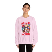 Load image into Gallery viewer, Animal Lovers Crewneck Sweatshirt | Cute Pet Sweatshirt, Gift for Dog Owners, Animal Lover Apparel, Cozy Sweatshirt
