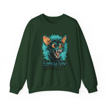 Load image into Gallery viewer, Cozy Halloween Sweatshirt, Beastly Fear Crewneck, Unisex Fall Apparel, Spooky Season Fashion, Halloween Gift Idea
