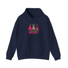 Load image into Gallery viewer, Festive Christmas Hoodie with Trees and Reindeer, Cozy Holiday Sweatshirt, Winter Gift, Christmas Apparel, Unisex Sweatshirt
