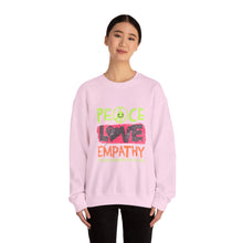 Load image into Gallery viewer, Peace Love Empathy Sweatshirt | Unisex Cozy Crewneck | Inspirational Gift | Casual Wear | Everyday Comfort

