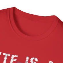 Load image into Gallery viewer, Witty Graphic Tee - "WTF is a Kilometer?" | Unisex Softstyle T-Shirt for Travel Lovers, Funnies, Humor Gifts, Casual Wear, Everyday Use
