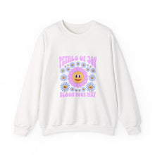 Load image into Gallery viewer, Petals of Joy Crewneck Sweatshirt, Happy Vibes Apparel, Gift for Friends, Spring Casual Wear, Youthful Style

