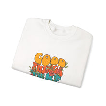Load image into Gallery viewer, Good Vibes Sweatshirt, Cozy Crewneck with Positive Message, Perfect Gift for Friends, Casual Wear, Autumn Fashion, Unisex Clothing
