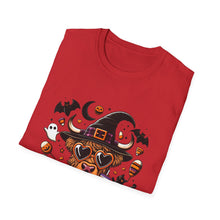 Load image into Gallery viewer, Halloween Witch Dog Unisex Softstyle T-Shirt, Cute Pet Tee, Halloween Costume, Fall Fashion, Spooky Season Top, Gift for Pet Lovers
