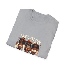 Load image into Gallery viewer, Melanin Goddess Unisex Softstyle T-Shirt, Casual Wear, Affirmation Tee, Gift for Her, Summer Essential, Black Woman Pride Shirt
