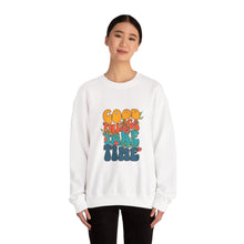 Load image into Gallery viewer, Good Vibes Sweatshirt, Cozy Crewneck with Positive Message, Perfect Gift for Friends, Casual Wear, Autumn Fashion, Unisex Clothing
