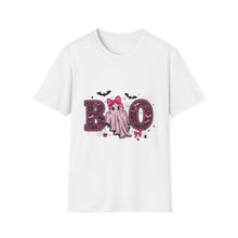 Load image into Gallery viewer, Cute Ghost 'Boo' Unisex Softstyle T-Shirt, Halloween Shirt, Funny Ghost Tee, Festive Apparel, Spooky Season Clothing
