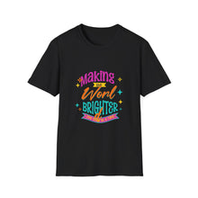 Load image into Gallery viewer, Bright World T-Shirt - Unisex Graphic Tee, Fun Casual Wear, Gifts for Friends, Uplifting Statement Shirt, Perfect for Celebrations
