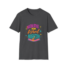 Load image into Gallery viewer, Bright World T-Shirt - Unisex Graphic Tee, Fun Casual Wear, Gifts for Friends, Uplifting Statement Shirt, Perfect for Celebrations

