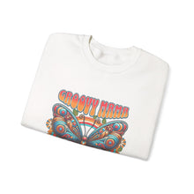 Load image into Gallery viewer, Groovy Butterfly Sweatshirt | Unisex Heavy Blend Crewneck, Retro Fashion, Gift for Nature Lovers, Cozy Layer, Spring Style
