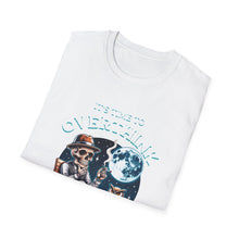 Load image into Gallery viewer, Skull &amp; Moon Graphic T-Shirt, Unisex Halloween Tee, Cute Skeleton Apparel, Perfect for Fall, Spooky Vibes Fashion

