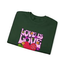 Load image into Gallery viewer, Pride Month Sweatshirt - Love is Love Crewneck, Unisex Casual Wear, LGBTQ+ Apparel, Spring Fashion, Gifts for Valentine's Day
