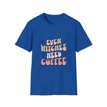 Load image into Gallery viewer, Unisex Coffee Lover T-Shirt - "Even Witches Need Coffee" - Perfect Gift for Halloween, Witchy Vibes, Casual Wear, Coffee Enthusiasts, [...]
