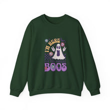 Load image into Gallery viewer, Halloween Ghost Sweatshirt, I'm Here for the Sincere Boos, Cozy Fall Apparel, Unisex Sweatshirt, Perfect for Halloween, Casual Wear
