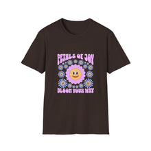 Load image into Gallery viewer, Petals of Joy T-Shirt, Flower Graphic Tee, Positive Vibe Apparel, Unisex Casual Shirt, Spring/Summer Fashion, Gift for Friends
