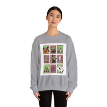 Load image into Gallery viewer, Halloween Themed Unisex Crewneck Sweatshirt, Cozy Fall Layering, Spooky Season Apparel, Pumpkin, Ghost, Witch Design
