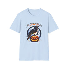 Load image into Gallery viewer, Halloween Crow Night Unisex T-Shirt, Spooky Graphic Tee, Gift for Halloween Lovers, Fall Fashion, Mens Womens Shirt
