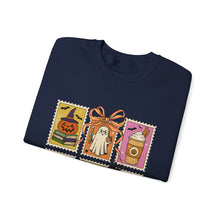 Load image into Gallery viewer, Halloween-Themed Crewneck Sweatshirt, Cozy Unisex Crew, Fall Fashion, Pumpkin Decor, Seasonal Gift, Cute Sweatshirt for October
