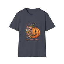 Load image into Gallery viewer, Cozy Spooky Vibes Unisex T-Shirt, Halloween Tee, Fall Apparel, Pumpkin Shirt, Casual Halloween Wear, Gift for Friends
