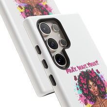 Load image into Gallery viewer, Inspirational Phone Case, Pray Wait Trust God Has a Plan, Spiritual Gift, Motivational Decor, Faith-Based Accessory
