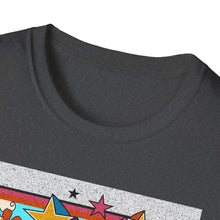 Load image into Gallery viewer, Groovy Unisex Softstyle T-Shirt, Retro Graphic Tee, Peace Sign Shirt, Flower Power Top, Vintage Style Apparel, Bohemian Summer Tee
