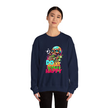 Load image into Gallery viewer, Funny Skull Quotes Unisex Sweatshirt, Happy Vibes Sweater, Silly Skeleton Jumper, Motivational Pullover, Cool Graphic Crewneck, Comfortable
