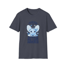 Load image into Gallery viewer, Autism Awareness Butterfly T-Shirt, Cute Unisex Tee, I Wear Blue, Support Autism, Gift for Awareness Day, Softstyle T-Shirt
