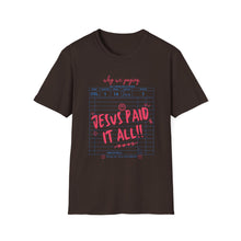 Load image into Gallery viewer, Jesus Paid It All Unisex Softstyle T-Shirt, Christian Tee, Faith-Based Shirt, Inspirational Clothing, Perfect Gift for Believers
