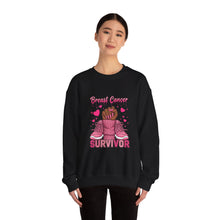 Load image into Gallery viewer, Breast Cancer Survivor Sweatshirt, Cozy Pullover for Awareness, Gifts for Survivors, Supportive Cancer Message, Comfortable Crewneck
