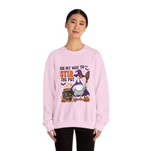 Load image into Gallery viewer, Halloween Unisex Sweatshirt - "On My Way to Stir the Pot" Funny Graphic Top, Cozy Fall Apparel, Gift for Witch Lovers, Halloween [...]
