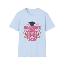 Load image into Gallery viewer, Graduation Girl T-Shirt, Unisex Tee for Graduates, Class of 2025 Shirt, Cute Graduation Gift, High School/College Graduate Apparel
