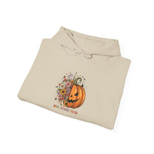 Load image into Gallery viewer, Halloween Pumpkin Floral Hoodie, Cozy Unisex Sweatshirt for Fall, Spooky Season Apparel, Perfect for Halloween Parties, Autumn Gift
