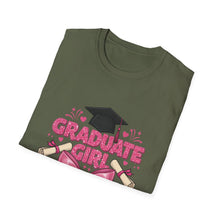 Load image into Gallery viewer, Graduation Girl T-Shirt, Unisex Tee for Graduates, Class of 2025 Shirt, Cute Graduation Gift, High School/College Graduate Apparel
