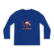 Load image into Gallery viewer, Christmas Kids Long Sleeve Tee, Just A Girl Who Loves Holiday Shirt, Children's Gift, Festive Youth Top, Winter Apparel
