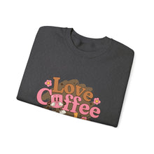 Load image into Gallery viewer, Love Coffee and Dogs Crewneck Sweatshirt, Cozy Gift for Dog Lovers, Perfect for Fall/Winter, Pet Lovers Apparel, Casual Lounge Wear
