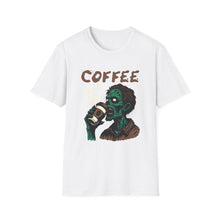 Load image into Gallery viewer, Zombie Coffee Lover T-Shirt | Unisex Casual Tee for Coffee Lovers | Halloween, Gift, Daily Wear, Softstyle  Tee
