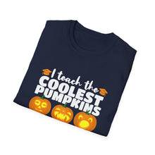 Load image into Gallery viewer, Halloween Pumpkin Graphic Tee, Unisex Softstyle T-Shirt, Fall Fashion, Halloween Party Shirt, Pumpkin Carving, Spooky Season Clothing
