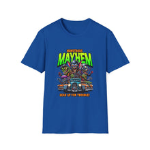 Load image into Gallery viewer, Monstrous Mayhem Unisex Softstyle T-Shirt, Graphic Tee, Halloween Costume, Gift for Gamers, Casual Wear, Fun T-Shirt
